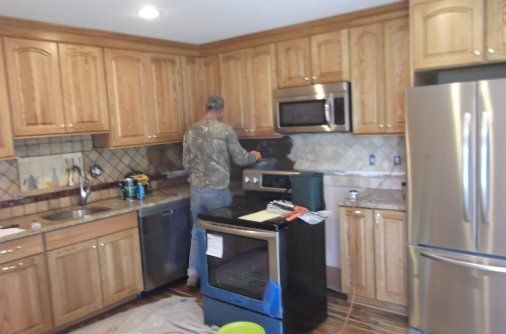 Kitchen Remodeling Project Back Splash Installation